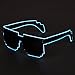 Raveanomics El Wire Aqua Blue LED Sunglasses - 8-Bit Retro Pixel