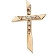 14K Yellow Gold Diamond Cross Pendant - 0.08 Ct.