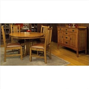 American Craftsman Design 5 Piece Mission Dining Room Set in Medium Cherry