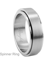 Personalized 8mm Stainless Steel Spinner Ring - Free Engraving