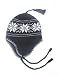 Black Earflap Tassel Knit Beanie Ski Snowboard Hat (black)