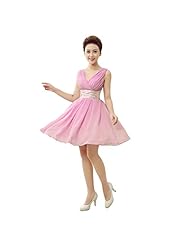 Chiffon/Polyester/Viscose Pleated Short Bridesmaid Dress  With a Ribbon 