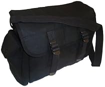 Large Military Style Messenger Bag Black Haversack