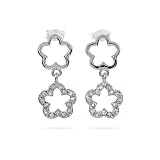 Eve's Addiction Double Clover Drop CZ Earrings