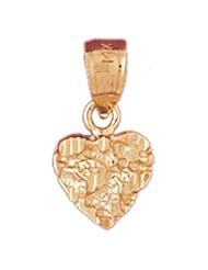 Dazzlers Solid 14k Gold Heart Charm Pendant Available in three colors from jewelsberry (weights: 1.1 grams only)