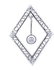 0.20 Ct Round Cut Diamond Kite Style Pendant 14K WHITE GOLD SI2-H WIth Chain