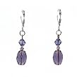 Earrings - E86 - Crystal Rice Drop ~ Tanzanite