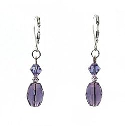 Earrings - E86 - Crystal Rice Drop ~ Tanzanite