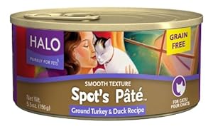 Halo Spot's Pate Grain Free Turkey and Duck Cat Food, 5.5-Ounce, 12-Pack Halo Spot's Pate Grain Free Turkey and Duck Cat Food, 5.5-Ounce, 12-Pack