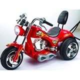 Double Engine Big Redhawk Ride on 3 Wheel Power Bike with 2 Batteries 2 Speeds