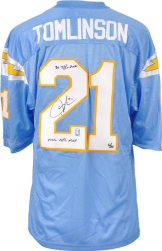 LaDainian Tomlinson San Diego Chargers Autographed Jersey with 31 Touchdowns 2006 and 2006 NFL MVP Inscription