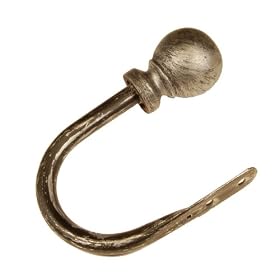 BCL Drapery Hardware, Classic Ball Holdback, Set of 2, Antique Silver Finish by BCL Drapery Hardware