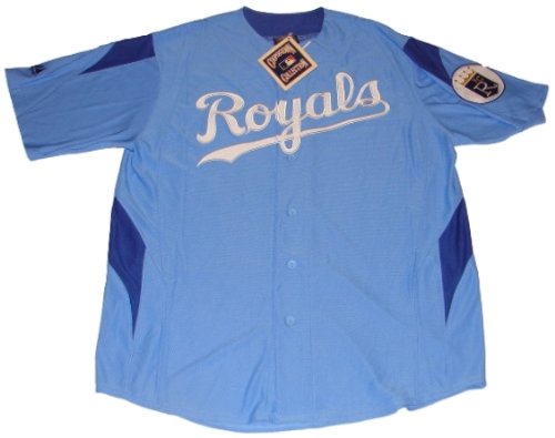 Kansas City Royals Majestic Powder Blue Cooperstown Jersey (XL)
