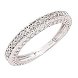 1/5 Carat T.W. Round Cut Diamond Women's Wedding Ring 14K White Gold - Size 7