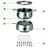Elektrisches Edelstahl Fondue SET 800W 8 Personen