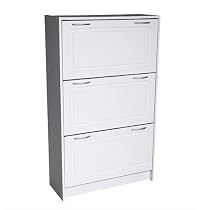 Deluxe Triple Shoe Cabinet- White Finish