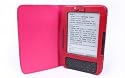 Amazon Kindle 3 Leather Case with LED light HOT PINK