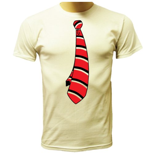 Fake Tie T-shirt, NeckTie T-shirt, Hilarious Funny Gag T-shirt,  Whi…