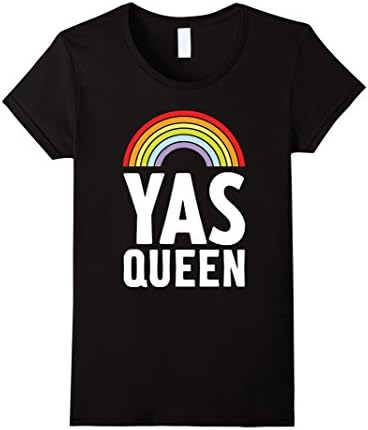 Women's Yas Queen Rainbow TShirt Medium Black