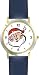 Santa Claus Face (Cartoon) Christmas Theme - WATCHBUDDY&reg; DELUXE TWO-TONE THEME WATCH - Arabic Numbers - Blue Leather Strap-Size-Large ( Men's Size or Jumbo Women's Size )