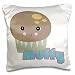 3dRose pc_102719_1 Cute Kawaii Muffy Muffin-Pillow Case, 16 by 16