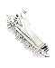 Women's Rhinestone Metal Hair Barrette Clip Hair Pin Antique Silver IMB2145