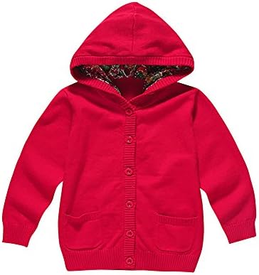 Oissie Baby Girls Knited Cardigan Hooded Sweater 12M Red
