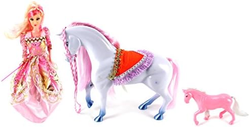 Royal Princess &amp; Horses Toy Doll Playset w/ Princess and Horse Dolls, Accessories
