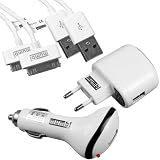 mumbi 4-in-1 Zubeh�rset f�r Apple iPhone/iPod (1 x USB Netzteil Ladeger�t, 1 x KFZ Ladekabel, 2 x USB Datenkabel)von "mumbi"