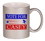 IMAGE OF VOTE FOR CASEY Coffee Mug Metallic Silver 11 oz