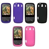 3 Pack of Premium Soft Silicone Gel Skin Cover Cases for Palm Pixi (Black, Hot Pink, Purple)
