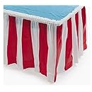 Fun Express Striped Table Skirt, Red/White