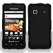 Black Hard Plastic Rubberized Case Cover for Samsung Galaxy Prevail M820