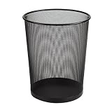Wastebasket, Wire Mesh, Round, Steel Construction, 5 Gallon Capacity, Black CEBM5BK