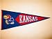 Kansas University Jayhawks Mascot - Classic NCAA College (Pennants)