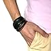 JEWELRIESHOP Monotone Rough Finish Genuine Leather Wrap Bracelet Wristband