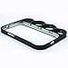 O'plaza® Luxury Rhinestone Punk Style Nail Chrome Electroplating Brass Knuckles Lord of the Rings Frame Knuckle Bumper Case Cover for Iphone 5 5s + Free Accessories Clean Cloth and Phone Clear Protective Film (Black)