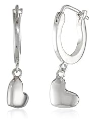 Zina Sterling Silver Small Heart Dangle Earrings