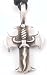 maltese20  - Maltese Cross Dagger Silver Tone Pewter Pendant Necklace