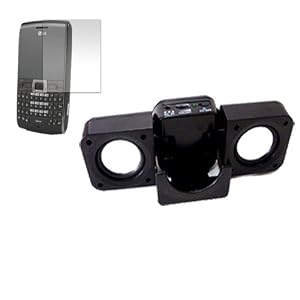 AAJ Trading Black Mini Portable Foldable Speaker Speakers Stand For LG GW550 & FREE Screen Protector Guard Shield