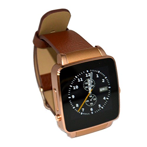 TopePop Bluetooth Smart Wrist Watch Support SIM Tf Card Phone Call Pedometer Music for Android Smart Phones (gold)