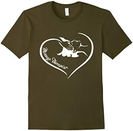 Men's Massage Therapist Shirts - Massage Therapist Heart Shirt 2XL Olive