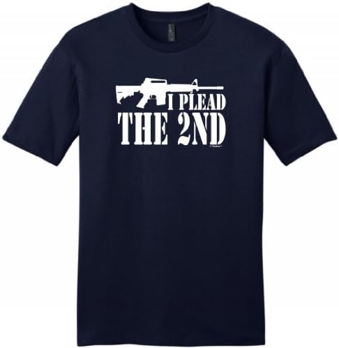 I Plead the 2nd Young Mens T-Shirt Large Navy