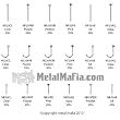 20G NOSE SCREWS, PINS AND BONES WITH PRESSED GEMS NP20CL - CLEAR PIN