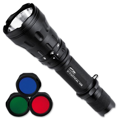 LiteXpress LXL448001 Led Aluminium Flashlight X-Tactical 105 with 2x CR123A/ 550 Lumens (ANSI)