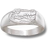 University of Florida Gator Head Ring Sz 10 1/4 (Silver)