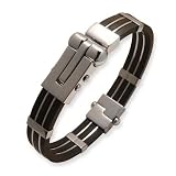 UnAmourDeBijoux - Bracelet homme - Acier et caoutchouc