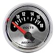 Auto Meter 1294 American Muscle 2-1/16 8-18 Volt Short Sweep Electric Voltmeter Gauge