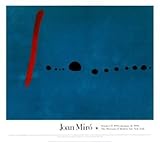 IMAGE OF Blue II FINEST BRAND CANVAS Print With Added Heavy BRUSHSTROKES Joan Miro 55x49