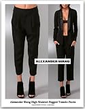 【ALEXANDER WANG】【アレキサンダーワン】 High Waisted Pegged Tuxedo Pantsハイウエストデザインブラックパンツ【予約商品s】